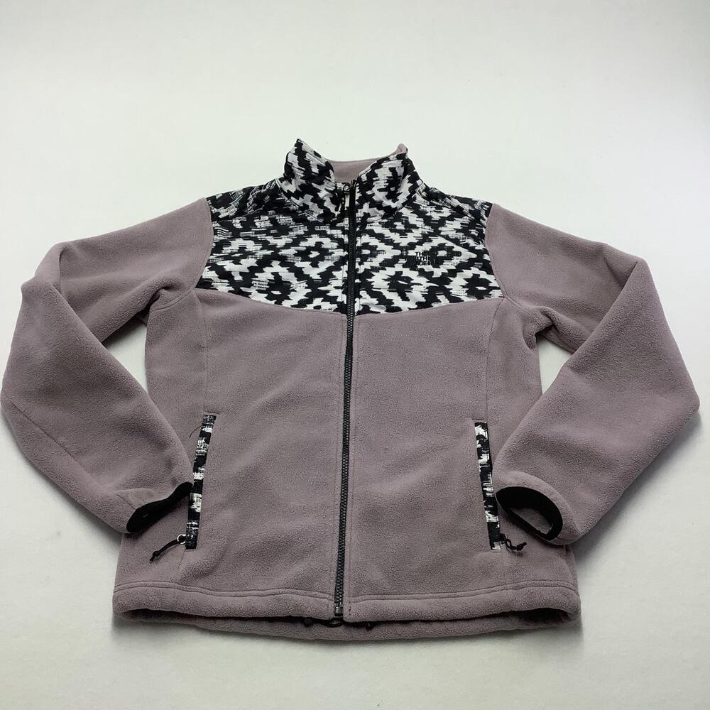 The North Face Fleece Jacket Womens Small Purple Polartec Full Zip Geometric